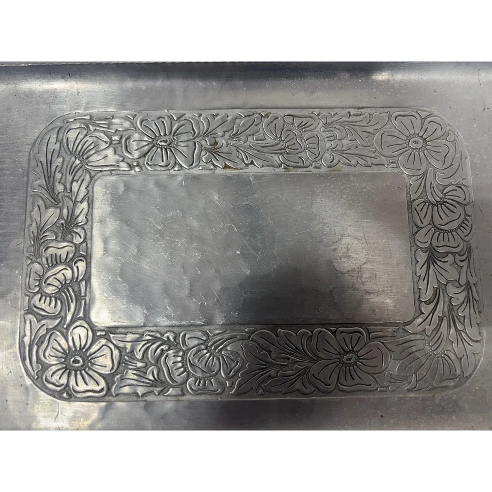 Everlast Metal Hand‎ Forged Aluminum Tray Vintage Floral Hammered
